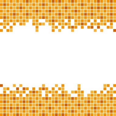 Turuncu mozaik arka plan. El çizimi vektör illüstrasyonu.