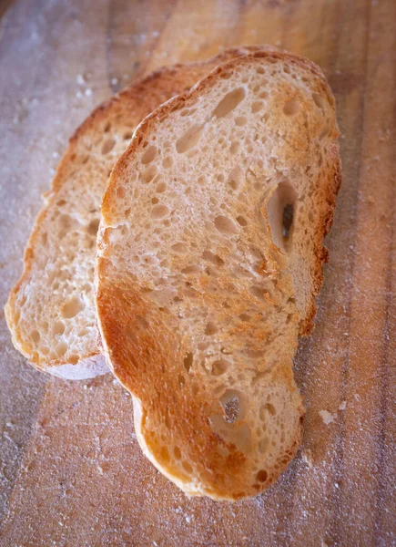 Delicious Crunchy Slices Artisan Sourdough Bread — Stock Photo, Image