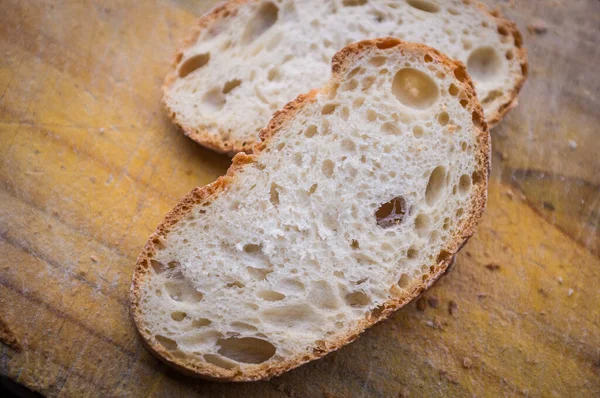 Νόστιμες Και Τραγανές Φέτες Ψωμιού Από Προζύμι — Φωτογραφία Αρχείου