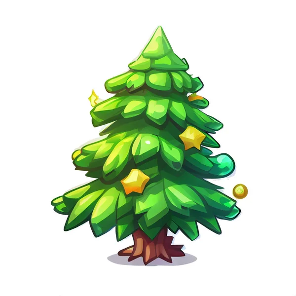 Christmas Tree Sticker Christmas Winter Illustration White Background — Stock Photo, Image