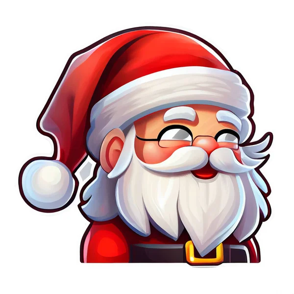 Santa Claus Sticker Christmas Winter Illustration White Background — стокове фото