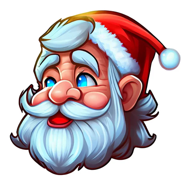 Papai Noel Etiqueta Natal Inverno Ilustração Fundo Branco — Fotografia de Stock