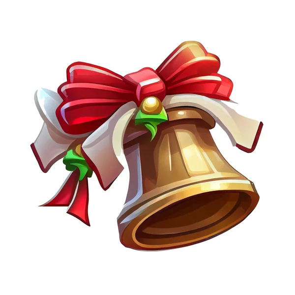 Glocken Sticker Weihnachten Winter Illustration Auf Weißem Hintergrund — Stockfoto