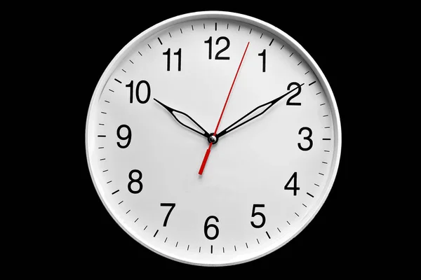 Wall Clock Isolated Black Background 스톡 사진