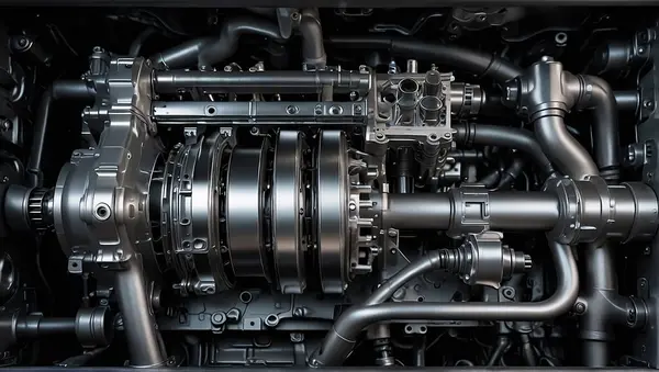 Крупный План Внутреннего Сгорания Современный Мощный Двигатель Автомобиля Стоковое Изображение