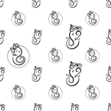 Ganesha Bilgeliğin Efendisi Kusursuz Şekil Vektör Sanatı İllüstrasyonu