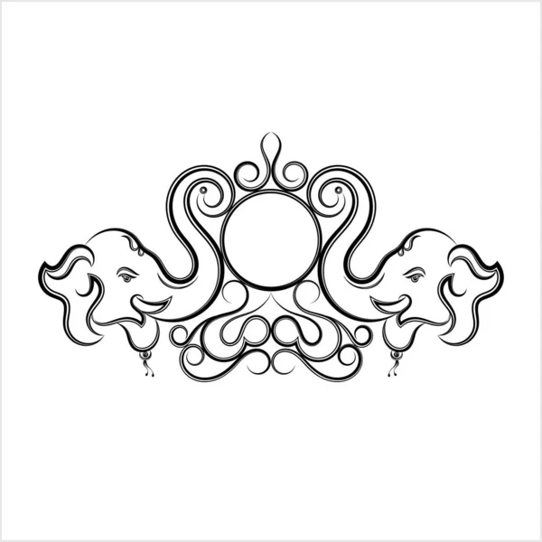 Ganesha Lord Mądrości Calligraphic Style Wektor Sztuka Ilustracja — Wektor stockowy