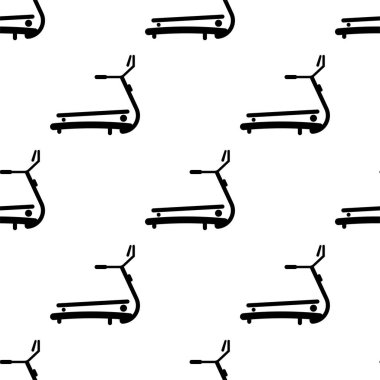 Koşu bandı Simgesi Kusursuz Desen, Yürüyen Yürüyen Fiziksel Egzersiz Makinesi Vektör Sanatı İllüstrasyonu
