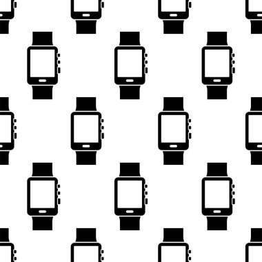 Akıllı Saat Simgesi Kusursuz Desensiz Şekil Vektör Sanatı İllüstrasyonu