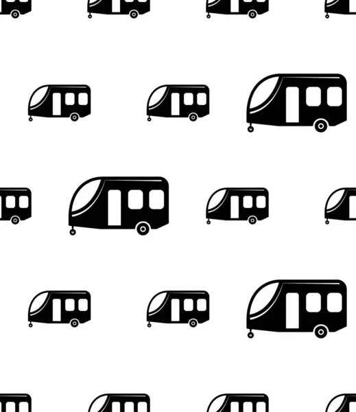 stock vector Caravan Icon Seamless Pattern, Travel Trailer, Camper Icon Vector Art Illustration