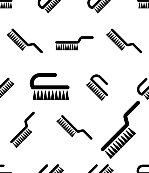 Reinigungsbürste Icon Nahtlose Muster Schrubberbürste Vector Art Illustration — Stockvektor