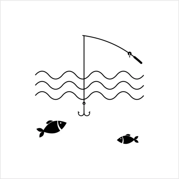 Icono Pesca Actividad Pesca Ilustración Arte Vectorial — Vector de stock