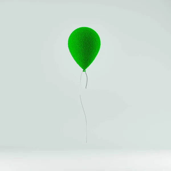 Groene Grasballon Geen Plastic Laag Afvalconcept — Stockfoto