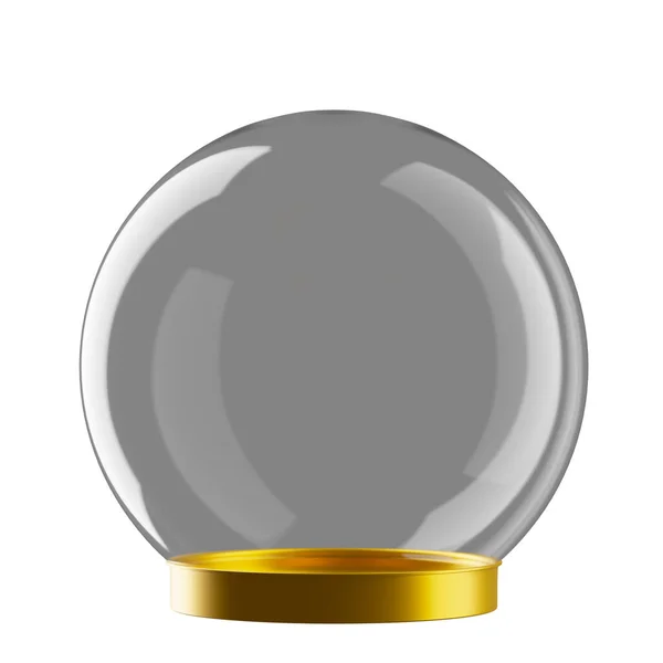 Esfera Vidro Modelo Decoração Cúpula Objeto Isolado Renderização — Fotografia de Stock