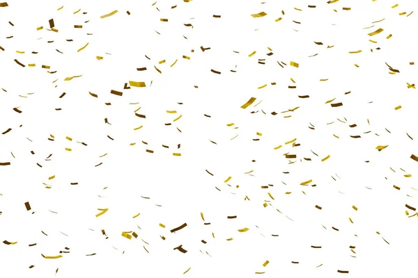 Gold confetti background isolated 3d rendering.