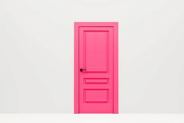 Ușa Abstractă Viva Magenta Colorată Perete Alb Redare — Fotografie, imagine de stoc