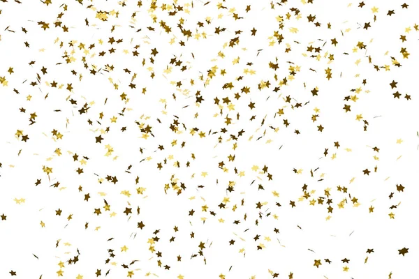 Emas Confetti Dalam Bentuk Bintang Terisolasi Dipotong Rendering — Stok Foto