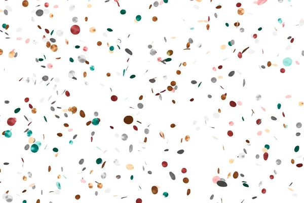 Round multicolored confetti for birthday party. Isolated, cut out. 3d rendering