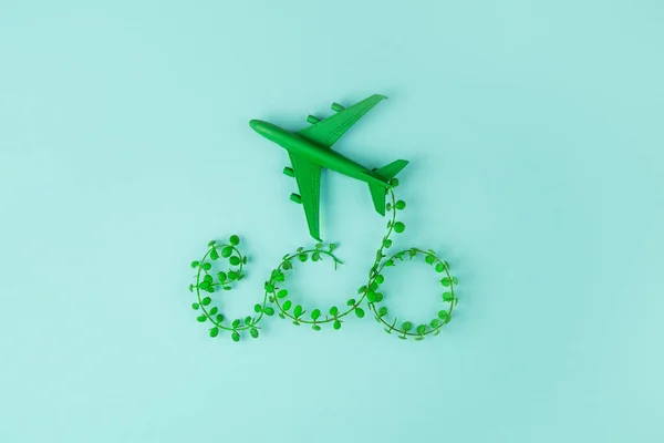Eco Voo Aviação Avião Verde Conceito Sustentabilidade — Fotografia de Stock