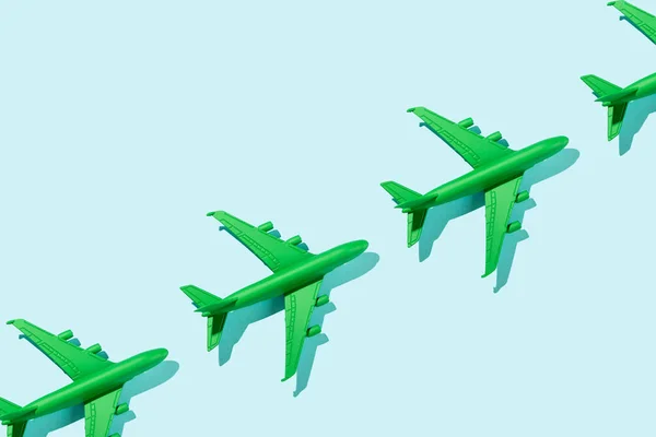 Sustainable aviation concept - green plane.