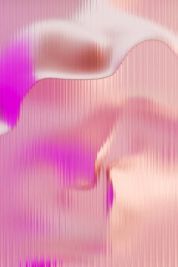 Flute Glass Pembe Arkaplan 'ın arkasındaki dinamik parlak şekiller. 3d oluşturma