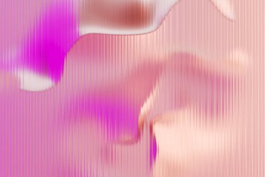 Flute Glass Pembe Arkaplan 'ın arkasındaki dinamik parlak şekiller. 3d oluşturma