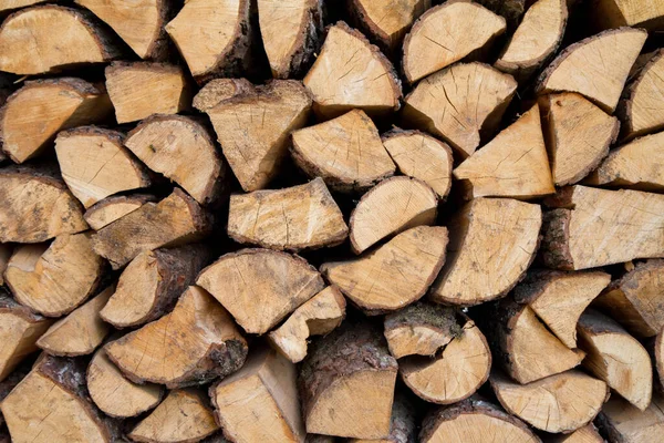 Yakacak Odun Yığını Dışarıda Yakın Planda — Stok fotoğraf