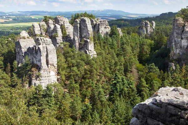 Hruboskalske Skalni Mesto岩のパノラマ 砂岩の岩の都市 Cesky Raj チェコやボヘミアの楽園 チェコ共和国 — ストック写真