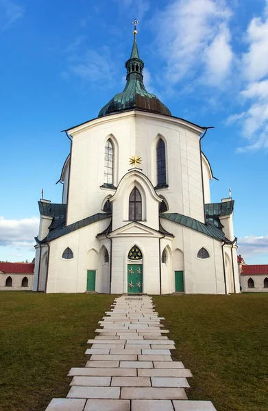 Pilgrimsfärden Kyrkan Saint John Nepomuk Zelena Hora Grön Kulle Monument — Stockfoto