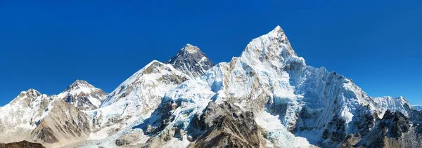 Monte Everest Vista Panorâmica Das Montanhas Himalaias Monte Everest Com — Fotografia de Stock