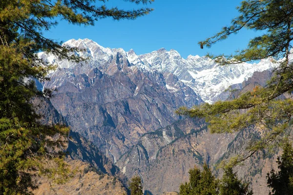 喜马拉雅山 印度Uttarakhand山脉 印度喜马拉雅山全景 — 图库照片