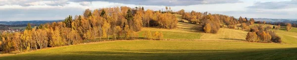 Höst Landskap Från Böhmen Och Mähren Höglandet Panoramautsikt Tjeckien Europa — Stockfoto