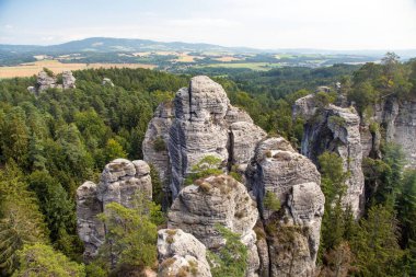 Hruboskalske skalni mesto rock panorama, kum taşı şehri, Cesky raj, czech veya Bohem cenneti, Çek Cumhuriyeti