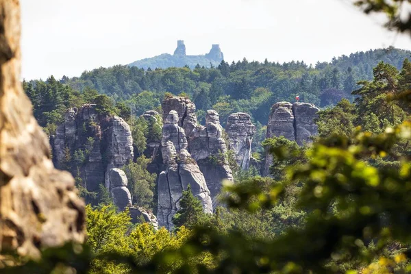 Trosky Slott Ruiner Hruboskalske Skalni Mesto Rock Panorama Sandsten Rock — Stockfoto