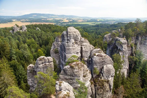 Hruboskalske Skalni Mesto Rock Panorama Sandsteinsby Cesky Raj Czech Eller – stockfoto