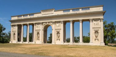 The colonnade on Rajstna is a romantic classicist gloriet near Valtice town, local name is Kolonada na Rajstne, Lednice and Valtice area, South Moravia, Czech Republic