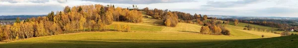 autumn scenery from Bohemian and Moravian highland, panoramic view, Czech Republic, Europe
