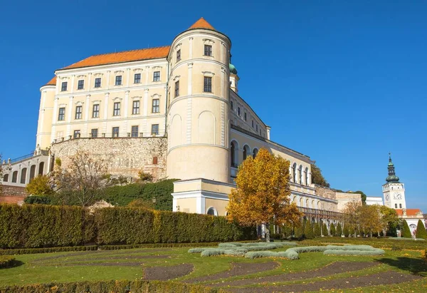 Mikulovs Slott Ett Viktigaste Slotten Sydmähren Utsikt Från Staden Mikulov — Stockfoto
