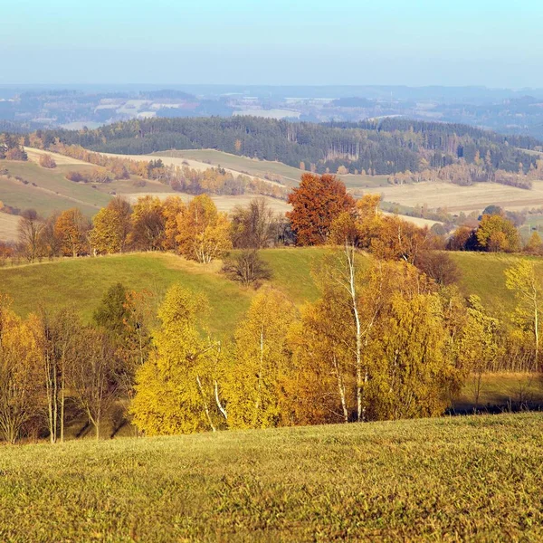 Herbstpanorama Aus Dem Böhmischen Und Mährischen Hochland Blick Aus Dem — Stockfoto