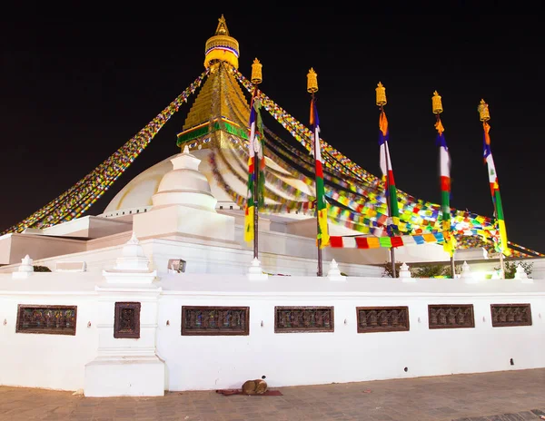 Evening Night View Boudha Bodhnath Stupa Kathmandu Nepal Bodhnath Stupa — Stock Photo, Image