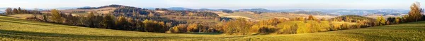 Otoño Panorama Las Tierras Altas Bohemia Moravia Vista Desde Pueblo — Foto de Stock