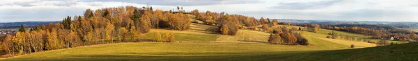autumn scenery from Bohemian and Moravian highland, panoramic view, Czech Republic, Europe