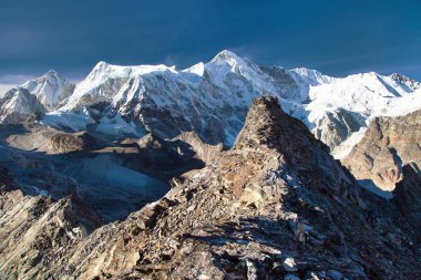 Cho Oyu Dağı, Everest Bölgesi, Sagarmatha Ulusal Parkı, Khumbu Vadisi, Nepal Himalayaları Dağları 'ndaki Cho Oyu Dağı' na kadar.