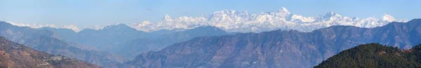 ヒマラヤ インドのパノラマビューヒマラヤ山脈 偉大なヒマラヤ山脈 ウッタラーカンド インディア ムソソソリエ道路 ガンゴトリ山脈からの眺め — ストック写真
