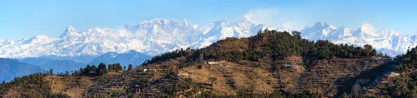 Himalaje Panoramiczny Widok Himalaje Indyjskie Wielki Zasięg Himalajów Uttarakhand Indie — Zdjęcie stockowe