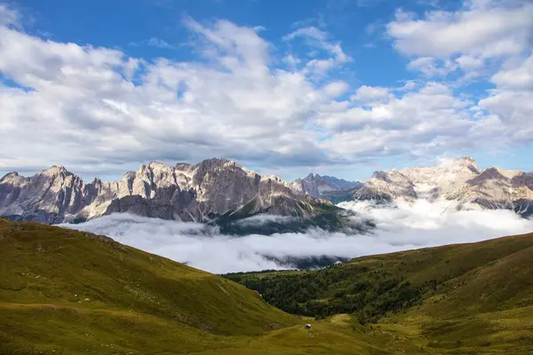 Panoramic View Sexten Dolomites Mountains Dolomiti Sesto Carnian Alps Mountains Imágenes De Stock Sin Royalties Gratis