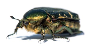 Yeşil Gül Chafer, Latince Cetonia Aurata, beyaz arka planda izole