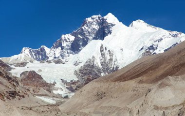 Görünümü Lhotse Shar yazar Valley, Nepal Himalaas dağlar ve Everest Lhotse