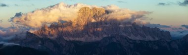 Mount Civetta, evening sunset panoramic view of mount Civetta, South Tyrol, dolomites mountains, Italy clipart