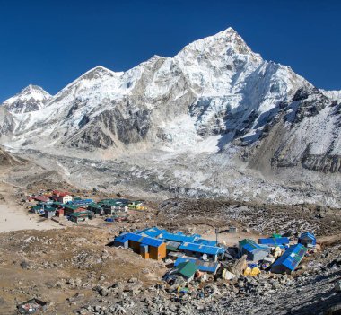 Gorak shep köyü, Everest Dağı yakınlarındaki köy, Khumbu vadisi, Solu khumbu, Nepal Himalayaları dağları.